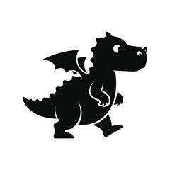 Cute cartoon baby dragon illustration whimsical fantasy creature character design vector