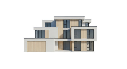 Isolated modern house architecture, home exterior, private residence, building design