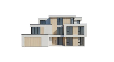 Isolated modern house architecture, home exterior, private residence, building design