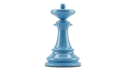 Isolated blue chess queen piece game strategy on table playing board chessman pawn figure