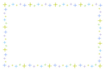 かわいいキラキラの水彩風フレーム