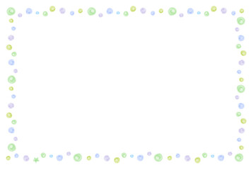 かわいい水玉の水彩風フレーム