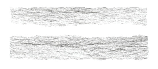Two rectangular textured paper scraps with rough edges set against a stark black background