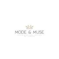 Elegant fashion brand logo featuring a minimalist crown, perfect for modern boutique branding and stylish online stores or sophisticated marketing designs