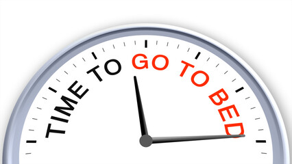 Time to go to bed concept illustrated on a clock, symbolizing cozy nights, restful sleep, winding down, relaxation, and self-care, capturing the calm and serenity of bedtime routine