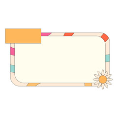 Groovy schedule note label, text box, or paper note. Paper planner text box. Vector isolated