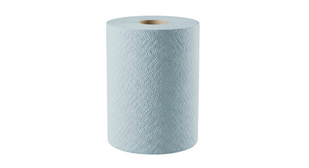 Isolated roll of blue paper towels for spills and cleanups at home, in kitchens, and offices