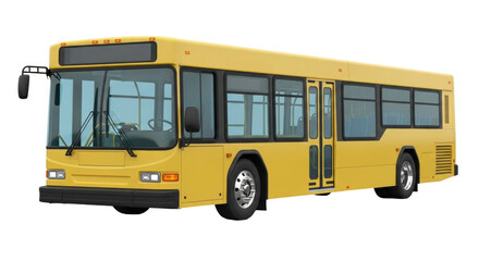 Isolated Yellow Bus on a Neutral Background Transportation for Commuters Public Transit Vehicle