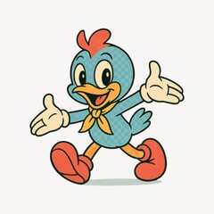 Obraz premium Cheerful cartoon bird character illustration.