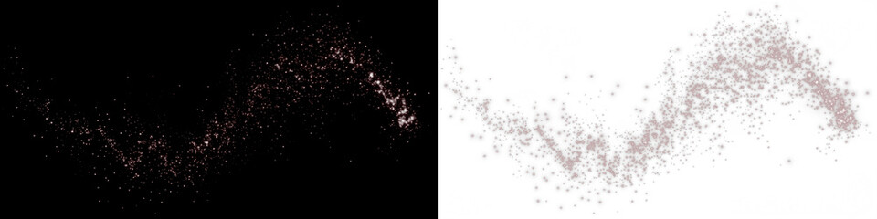 Sparkling glitter overlay in pink and white tones, creating a magical effect on both dark and light backgrounds, perfect for enhancing creative projects and designs