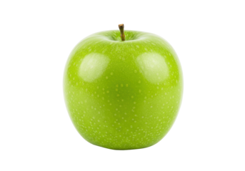 Isolated Granny Smith apple, vivid green fruit, fresh and shiny, sweet flavor, healthy food