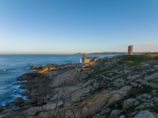 El Faro de Mux&iacute;a situado al lado del Santuario da Barca, A Coru&ntilde;a
