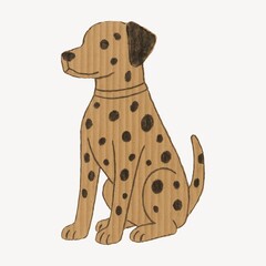Fototapeta premium Cardboard Dalmatian illustration art.