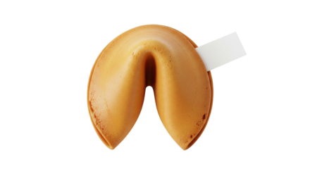 Isolated cookie with a message, fortune telling for the future, happiness, and good luck