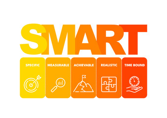 SMART goals infographic - vector illustration