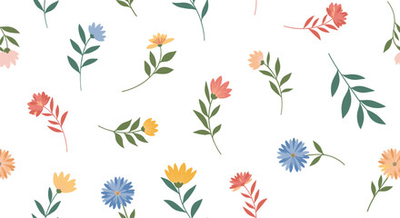 A whimsical collection of delicate floral patterns in pastel hues perfect for spring.