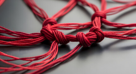 Red Thread Abstraction, Solidarity and Connection in Clean Detailed Composition