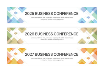 Modern business banner templates with abstract geometric patterns. Perfect for workshops, events, conferences, presentations, or branding projects, combining style and professionalism.