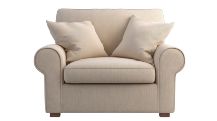 Cozy Beige Armchair with Cushions for Relaxation and Comfort in Living Space