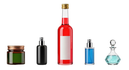 Isolated Assortment of Cosmetic Containers Displayed Together Beautifully for Marketing Products