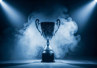 Trophy Cup with Smoke and Spotlights