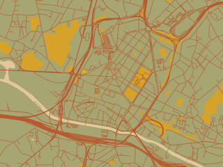 Modern Flat Map Poster Charleroi