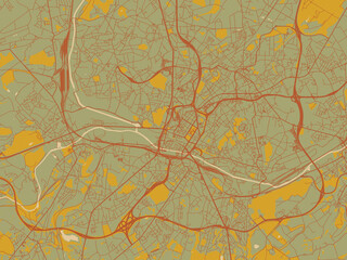 Contemporary Flat Map Charleroi Belgium