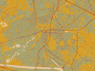 Vectorstyle Flat Map Genk Belgium