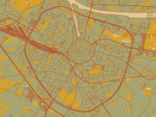 Abstract Flatdesign Map Hasselt Belgium