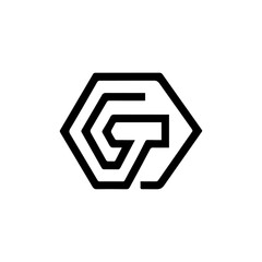 Geometric hexagon letter G logo design with bold lines and modern style. Perfect for technology companies, construction firms, digital startups, and cybersecurity brands.