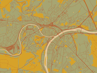 Graphic Flat Color Map Namur