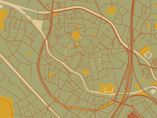 Decorative Flat City Map Mechelen