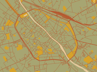 Flat Painterly Map Tournai Belgium