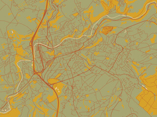 Stylized Minimalist Map Verviers Belgium