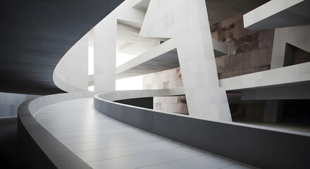 Close-Up of Sleek Ramp into Geometric Space, Emblem of Inclusion