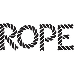 Vector art of the word rope made from thick black rope © MuhammadUmair