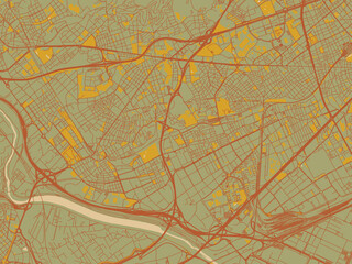 Contemporary Flat Map Hospitalet Llobregat