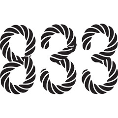 Vector art of number 833 made of rope © MuhammadUmair