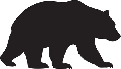 Black Bear Silhouette Vector Image: Wildlife Animal Illustration, Ursus Arctos, Nature Graphic, Isolated Bear Clipart, Simple Design