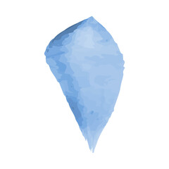 Isolated abstract vector illustration features a single light blue petal with watercolor texture. This element can be used in various nature conservation projects.