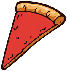 Tomato Pizza Slice Illustration. Editable color vector