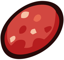 Pepperoni Slice Illustration. Editable Color Vector