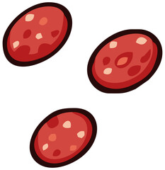 Pepperoni Slices for Pizza Topping. Editable Color Vector