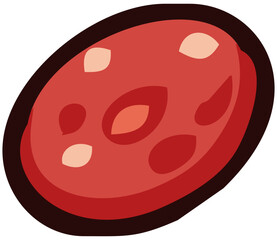 Pepperoni Slice for Pizza. Editable Color Vector