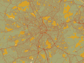Decorative Flat City Map Bradford