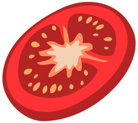 Tomato Pizza Ingredient Illustration. Editable Color Vector