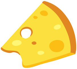 Melted Cheese Slice for Pizza Topping Art. Editable Color Vector