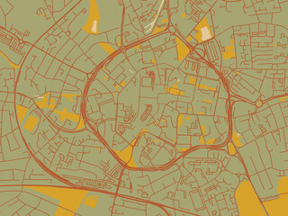 Decorative Flat City Map Coventry