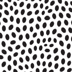 Vector art of black and white abstract pattern with oval shapes