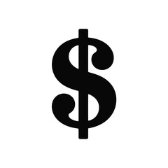 Bold black dollar sign symbol on white background
